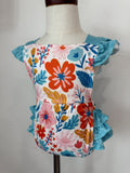 Floral Ruffle Romper with Snaps