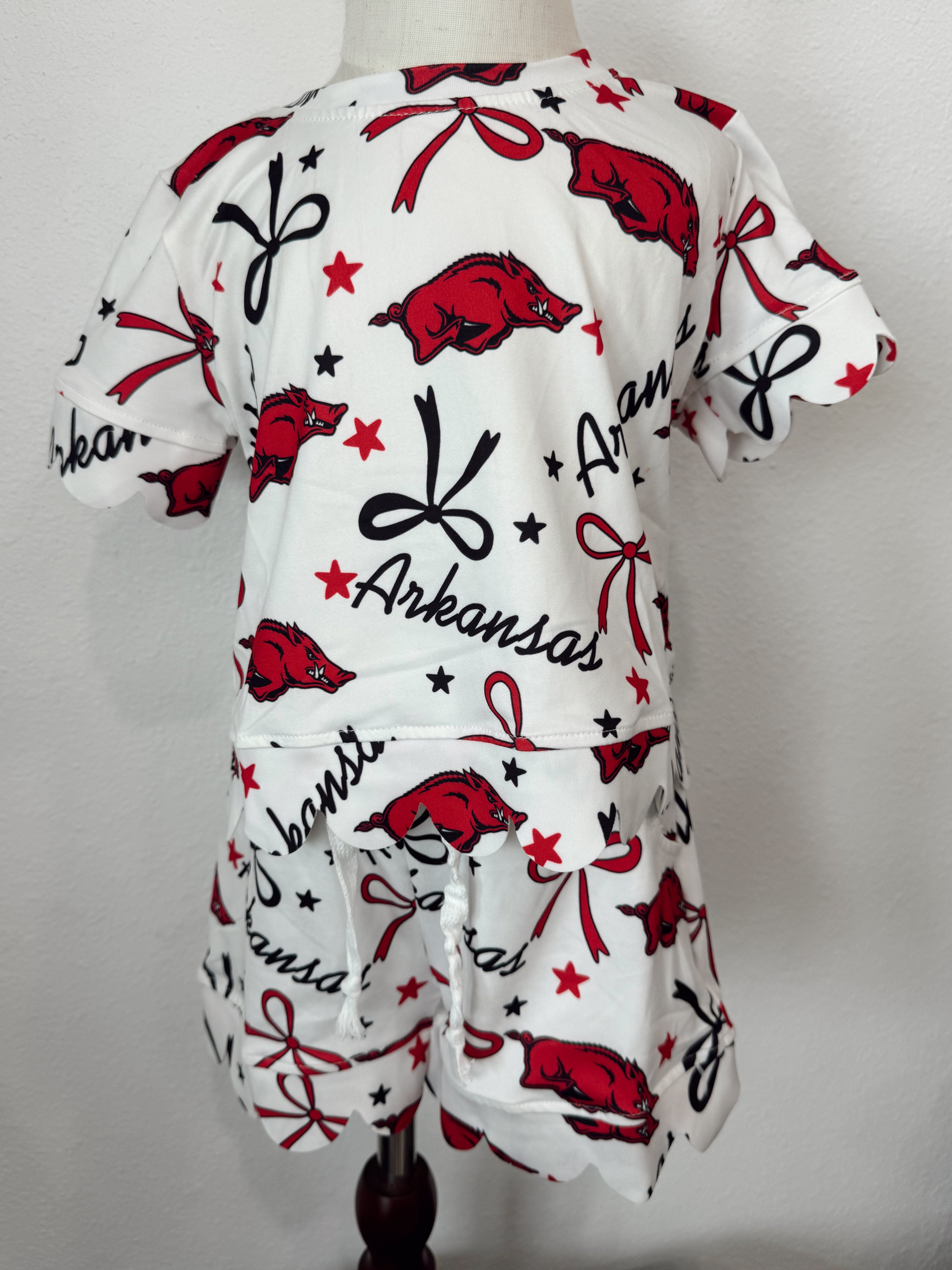 AR Razorbacks Scallop 2PC Set