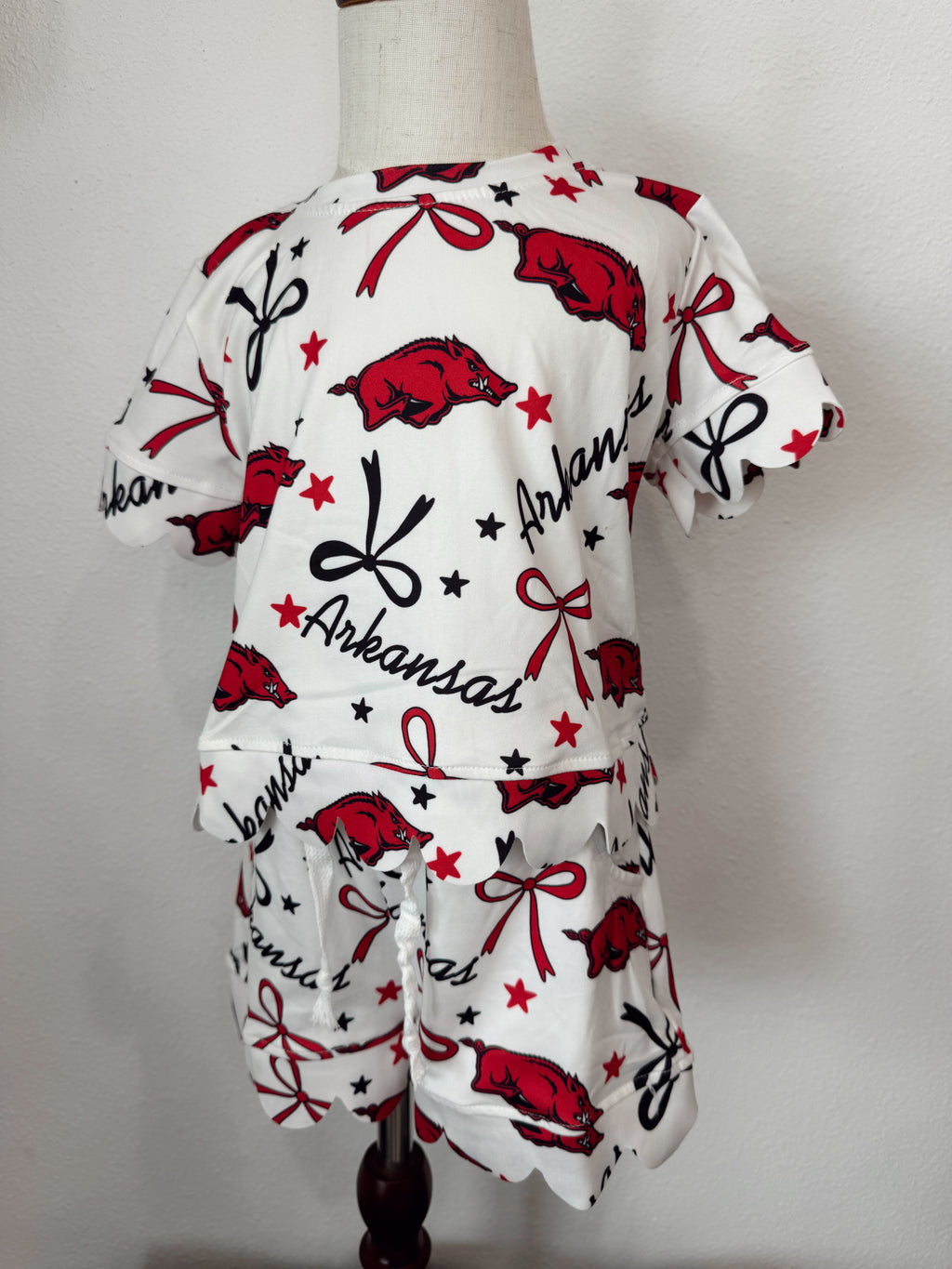 AR Razorbacks Scallop 2PC Set