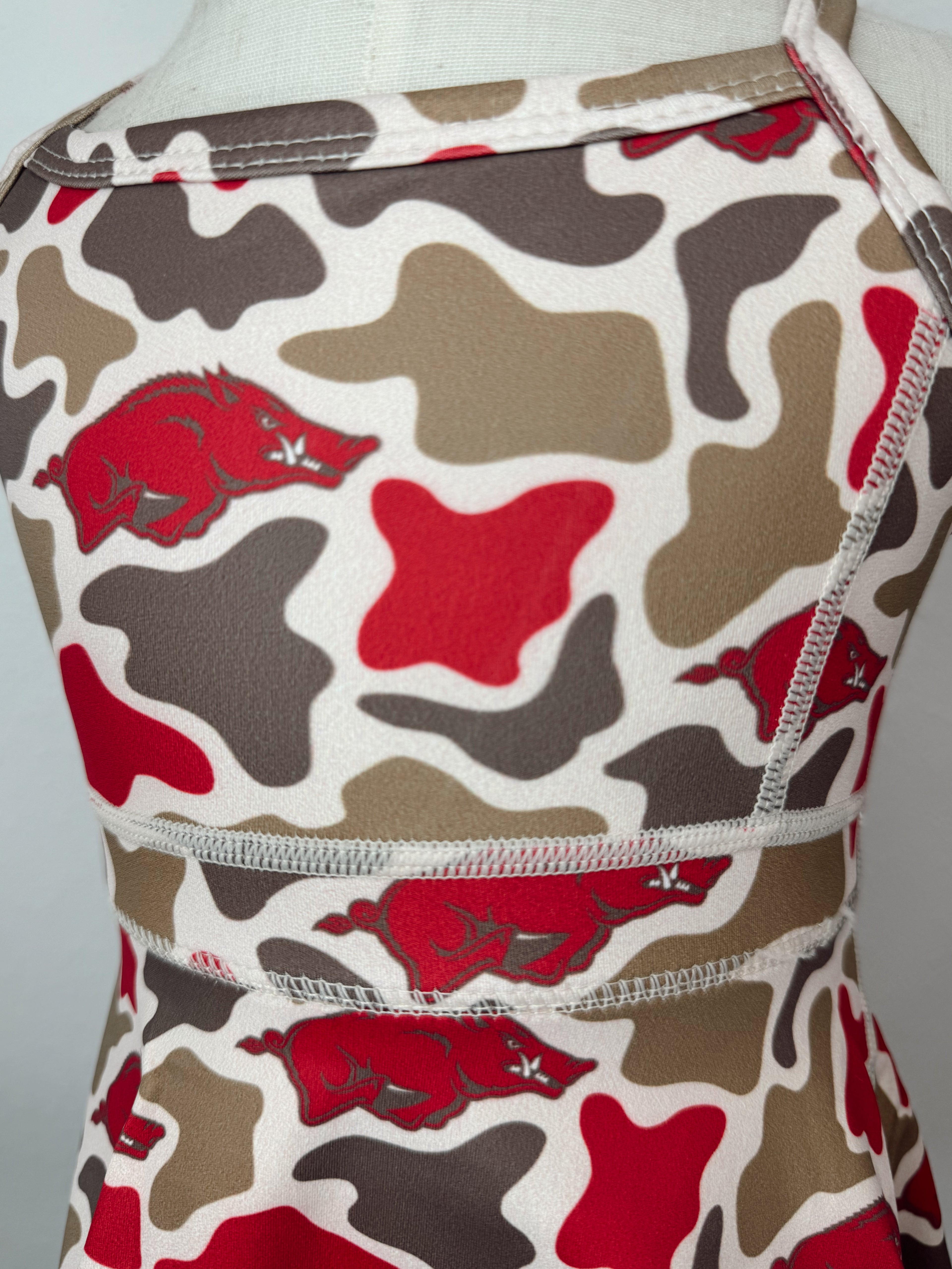 AR Razorbacks Camo Yoga Dress With Built in Shorts