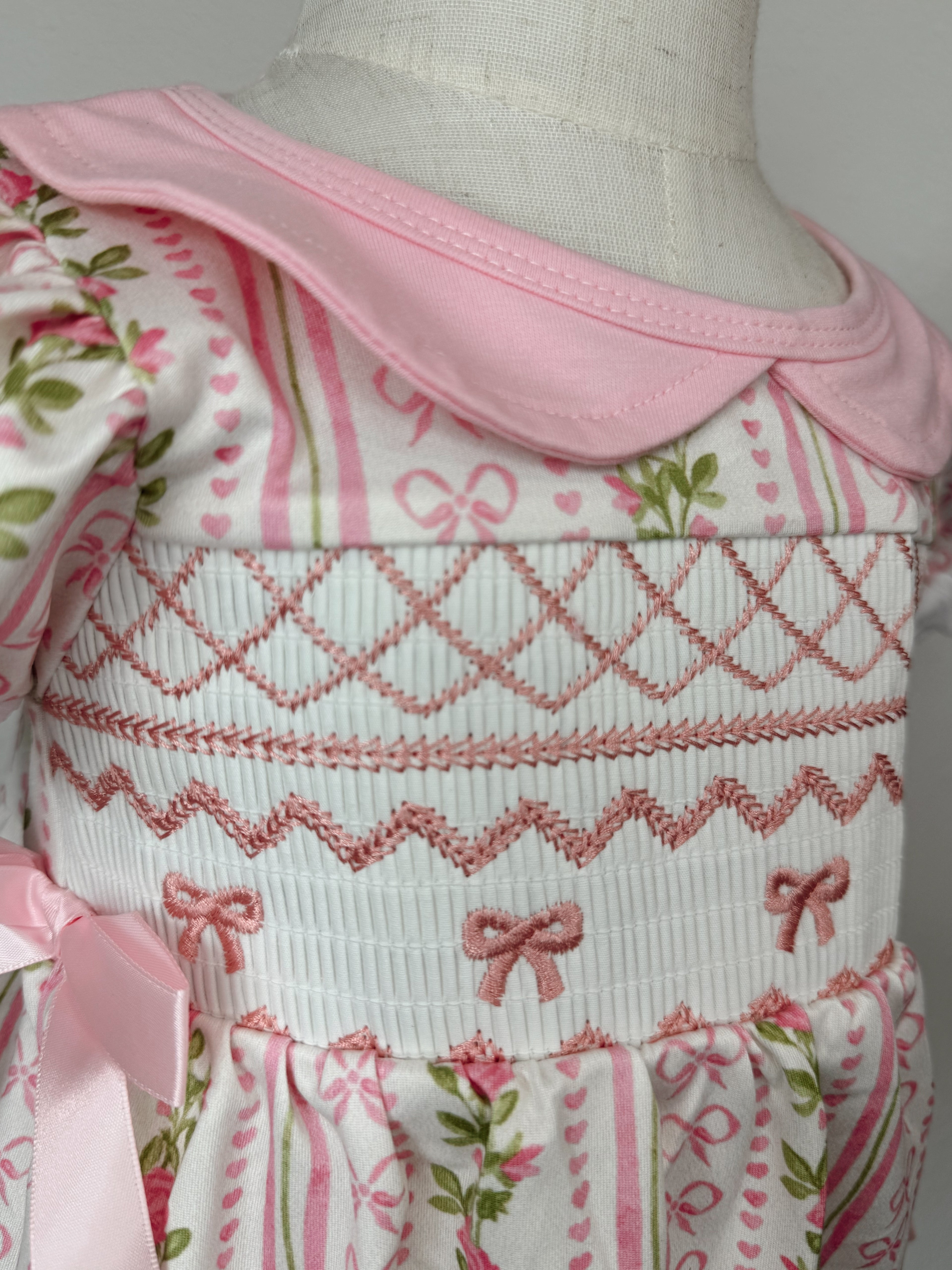 Bow Smocked Bubble with Snaps