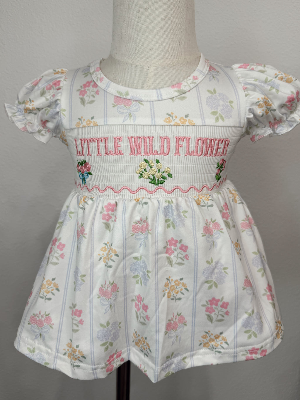 Little Wildflower Smocked Romper with Snaps