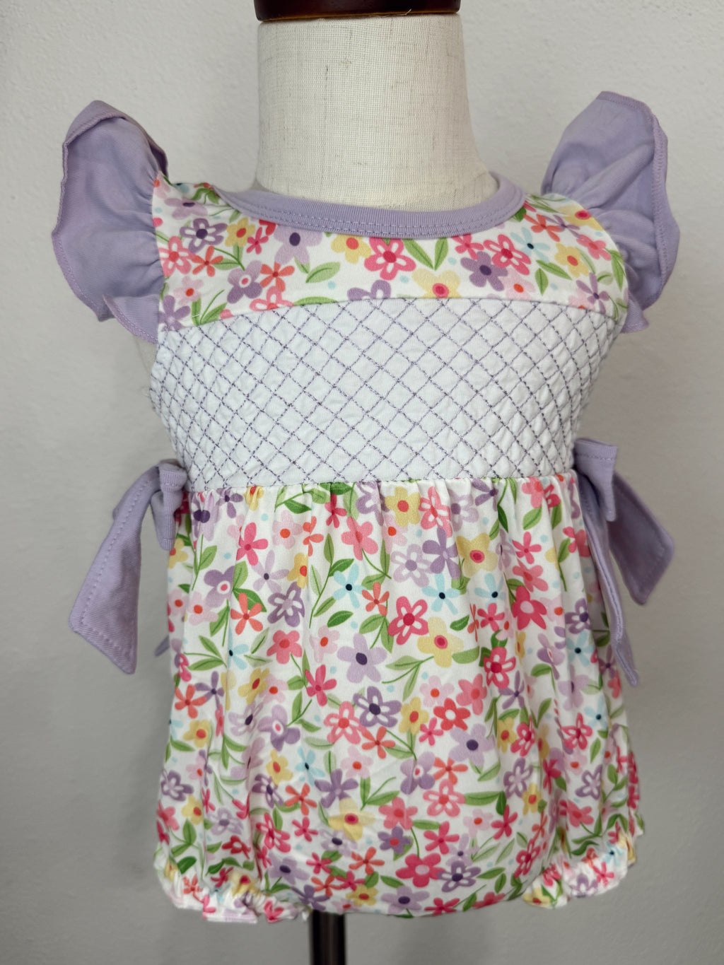 Floral Bubble Romper with Snaps