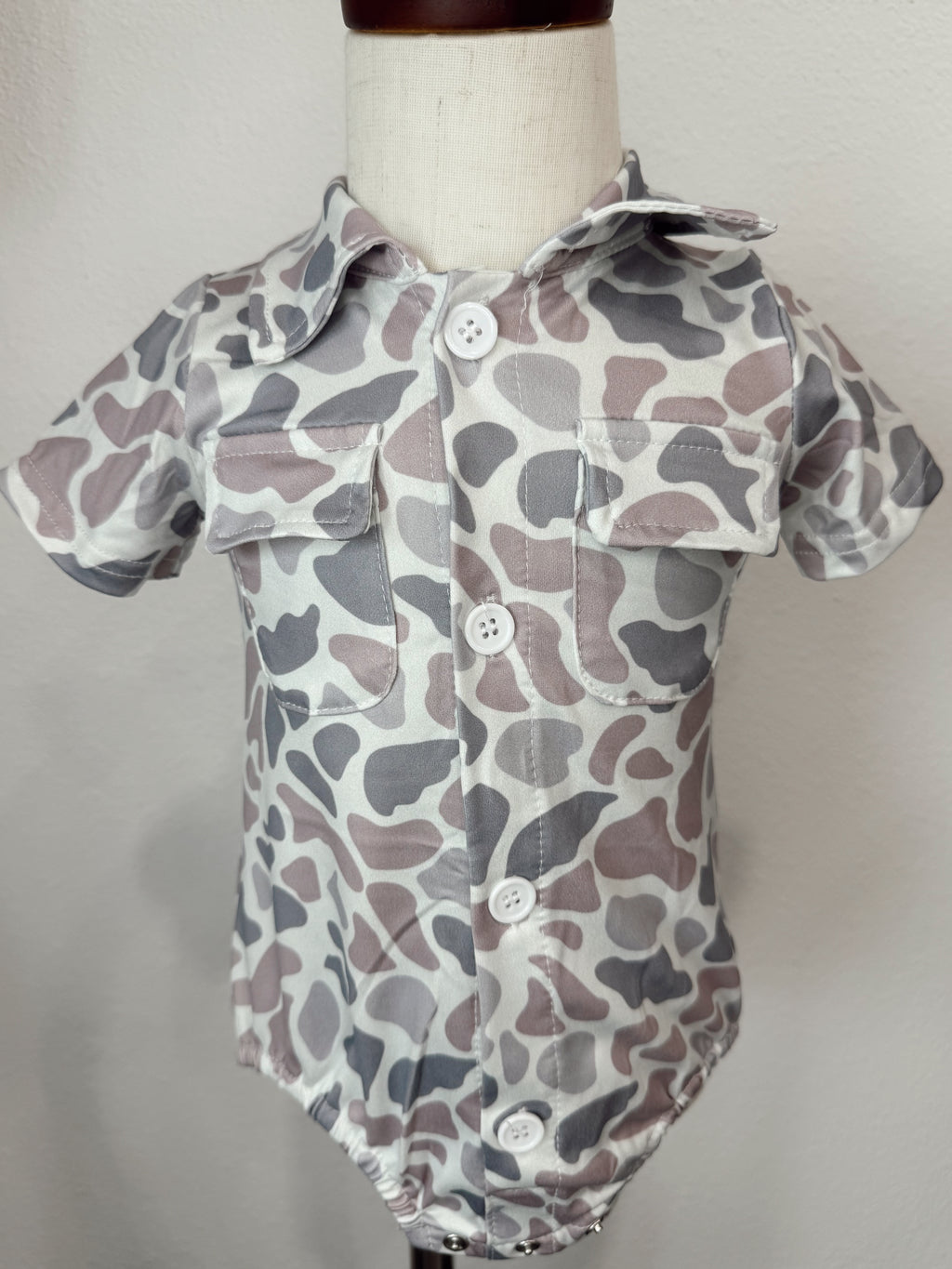 Camo Bubble Romper with Snaps