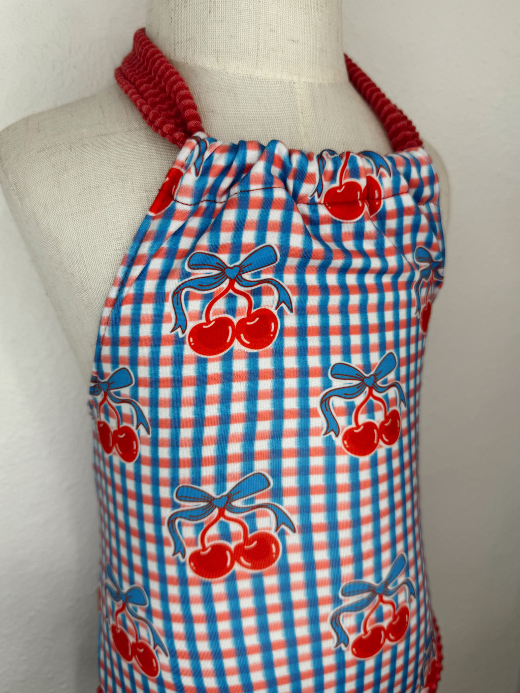 6/9M Cherry Halter Romper