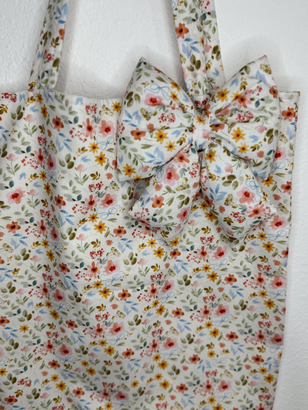 Floral Bow Tote Bag