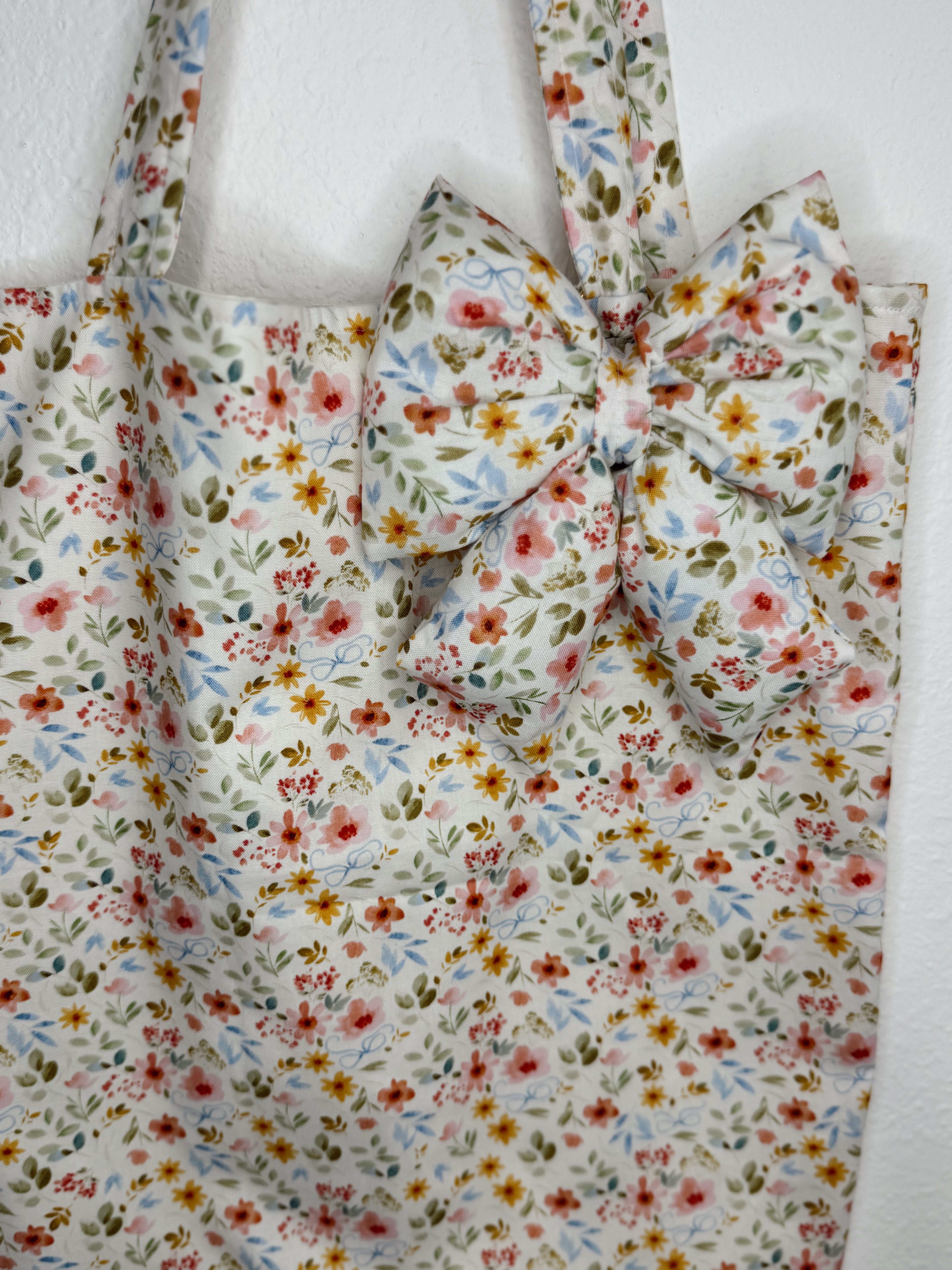 Floral Bow Tote Bag