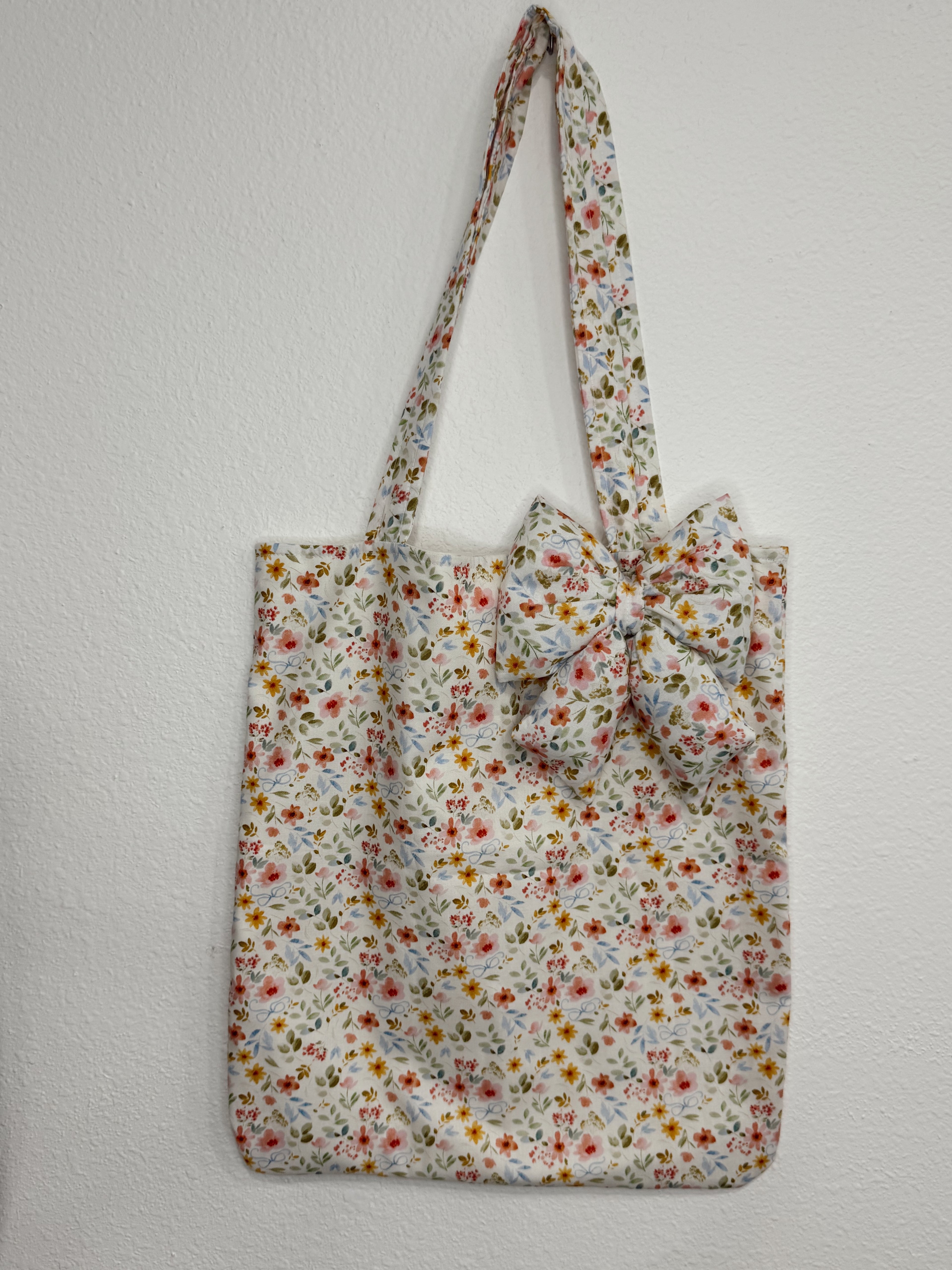 Floral Bow Tote Bag